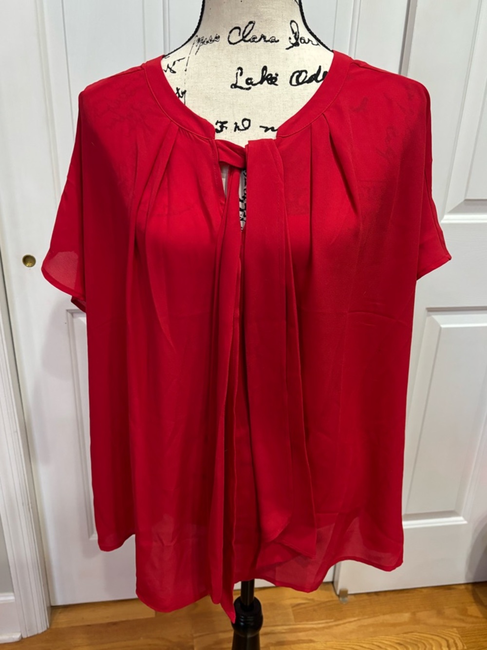 Lane Bryant Red Tie-Front Size 18 Blouse NWT